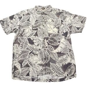 Quiksilver Waterman Collection XXLHawaiian Floral Short Sleeve Black Camp Shirt